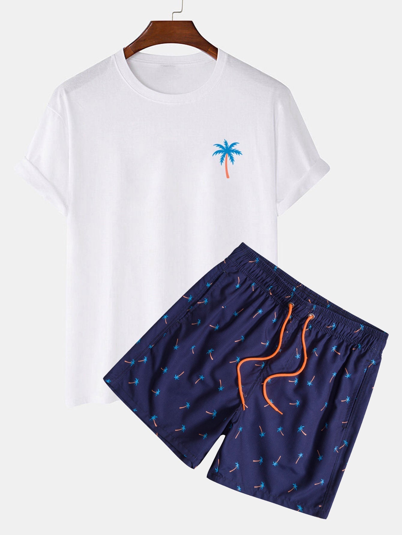 Agis® | Palm Tree Print T-Shirt & Swim Shorts