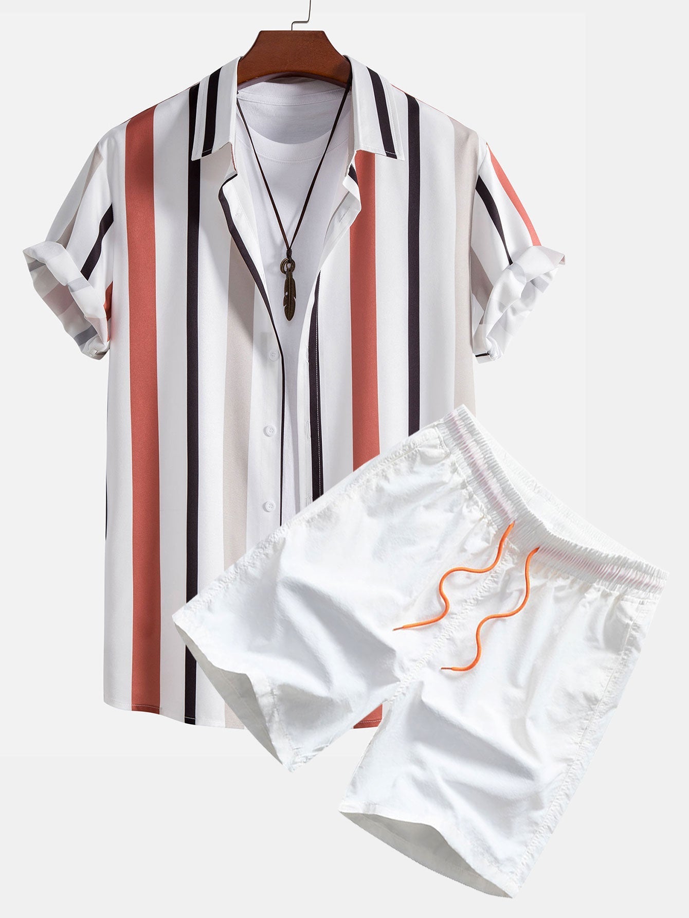 Pánfilo® | Striped Button Up Shirt & Swim Shorts