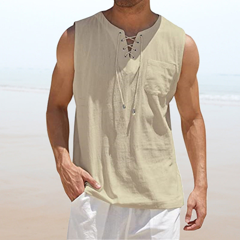 Junius® | Men'S Solid Color Drawstring Vest