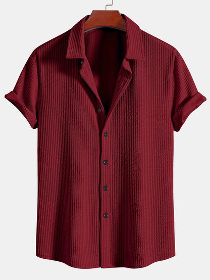 Adalberto® | Muscle Fit Ribbed Button Up Shirt
