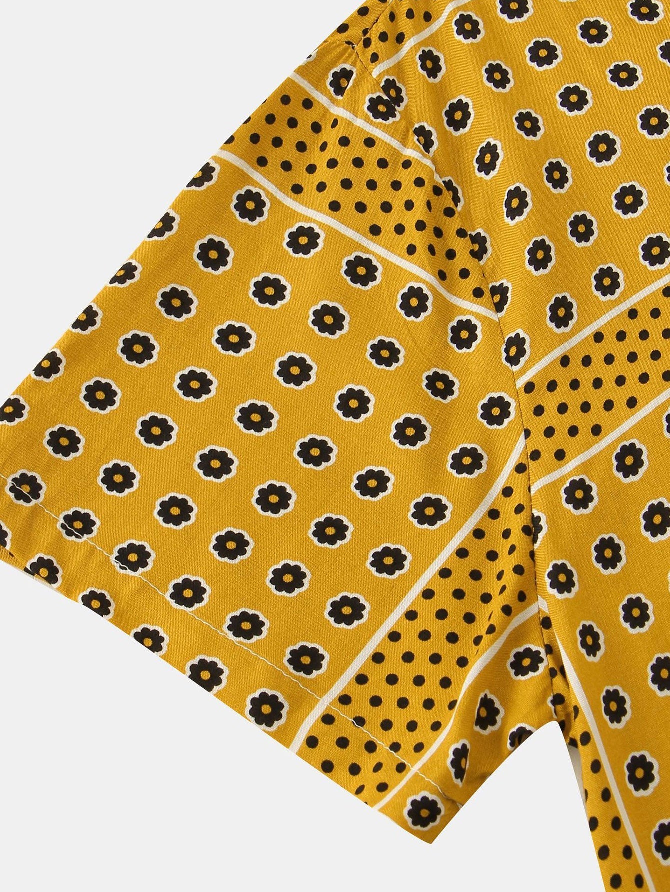 Arsen® | Polka Dot Floral Print Button Up Shirt