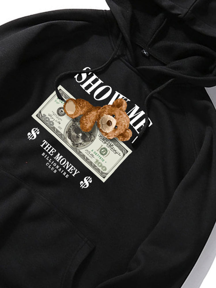 Nikolas | Money Bear Print Hoodie