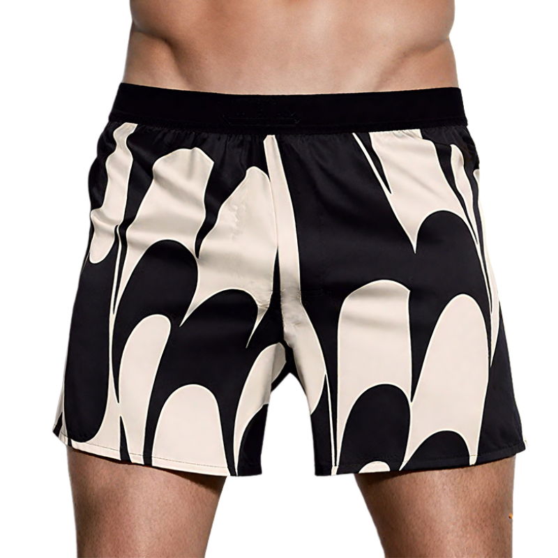 Claudio | Men'S Spring And Summer Fashion Casual Elastic Waist Cotton Blended Printed Shorts