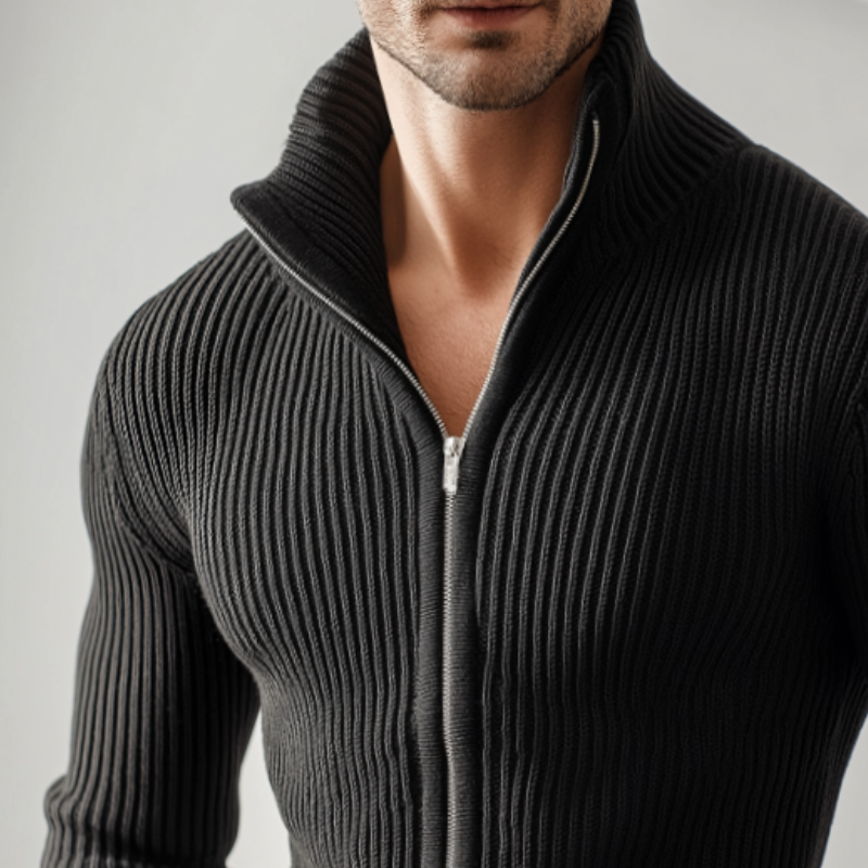 Men's Retro Casal Solid Colornittedipper Sweater Cardigan