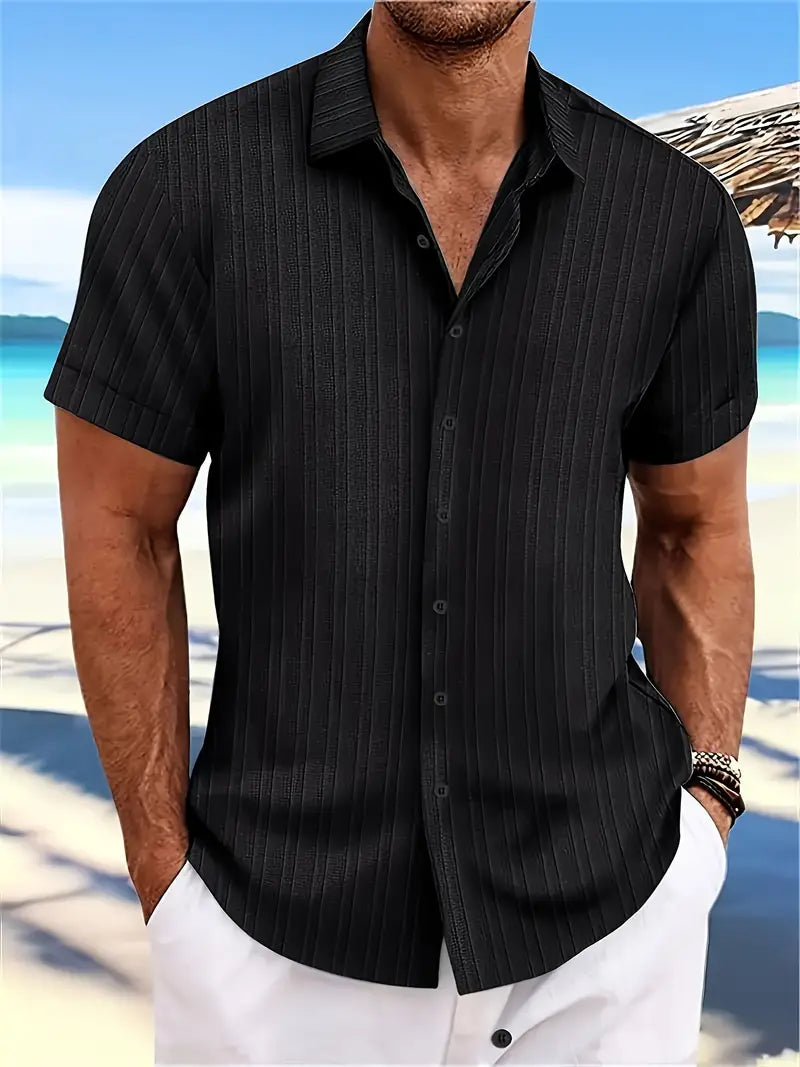 Lura® | Casually Chic Striped Short-Sleeved Shirt For Men