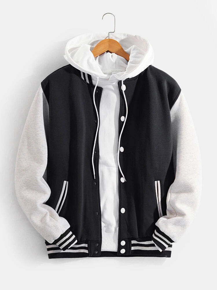 Zion | Contrast Baseball Jacket Without Hoodie