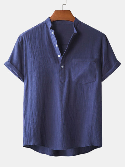 Amaan® | Henry Collar Shirt With Pocket