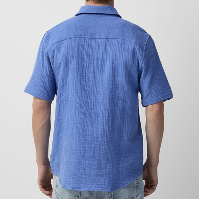 Terrance | Men'S Spring And Summer Casual Pleated Cotton Blended Short Sleeve Shirt