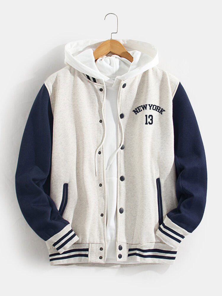 Jorge | New York Bear Print Baseball Jacket