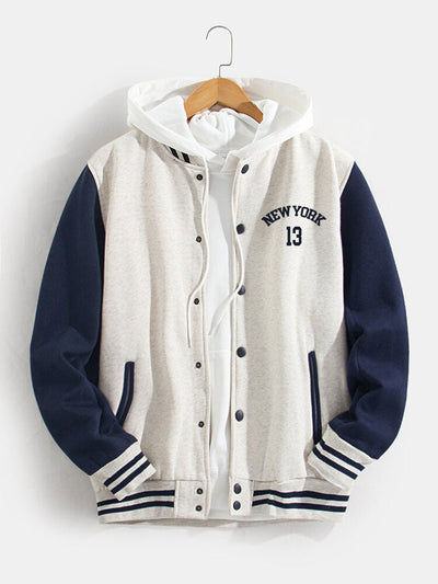 Jorge | New York Bear Print Baseball Jacket