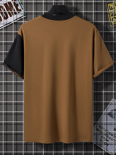 Silas® | Stylish color block t-shirt with short sleeves and a crew neck