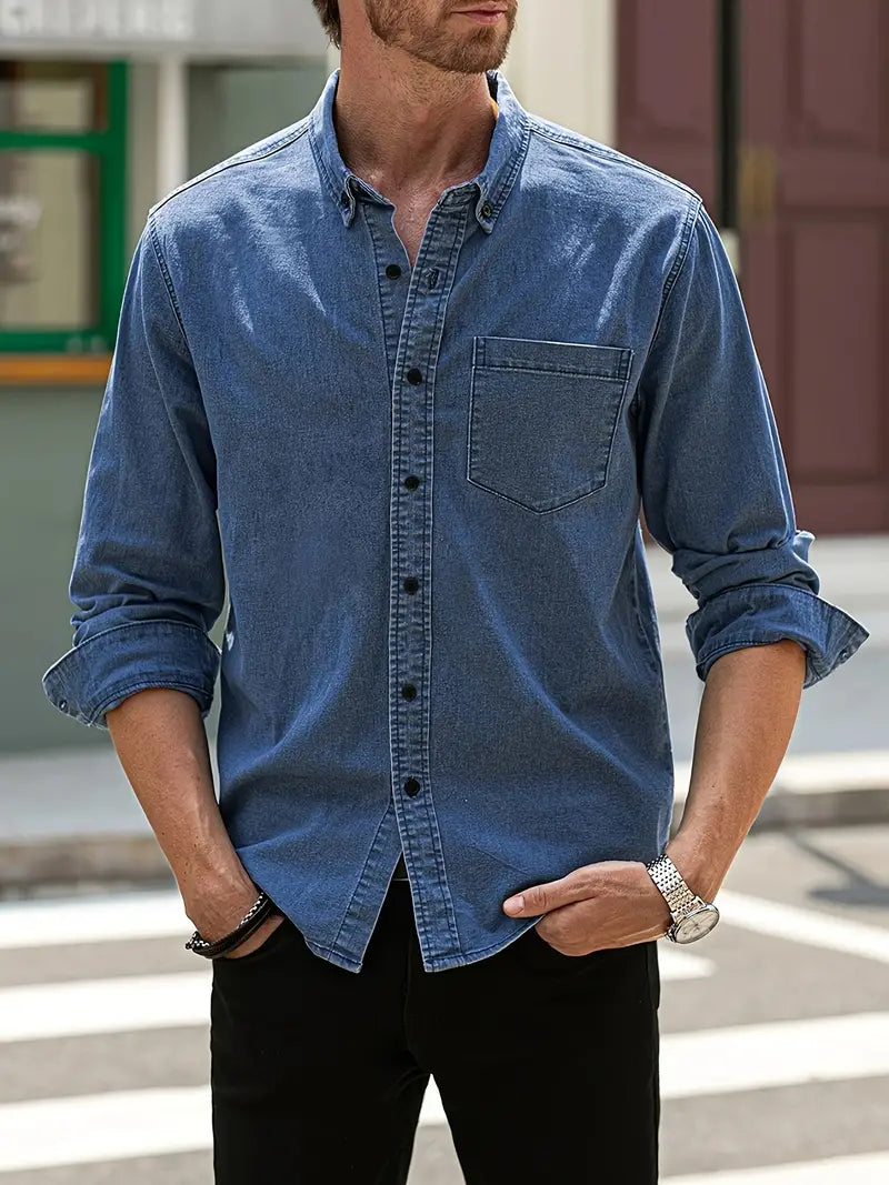 Lou® | Denim Long Sleeve Shirt For Men