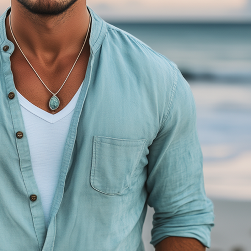 Leonardo | Men'S Basic Solid Color Cotton Long Sleeve Shirt