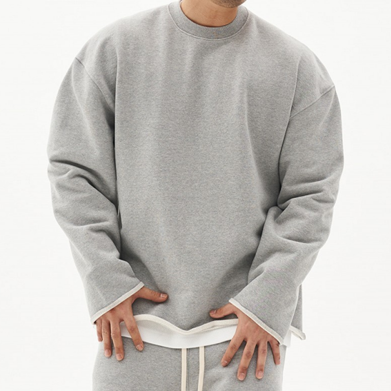 Men's Fashion Solid Color Loose Fit Sweatshirt