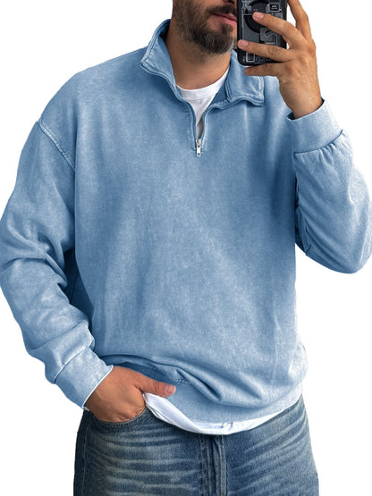 Fernando® | Men'S Basic Zip Stand Up Sweatshirt