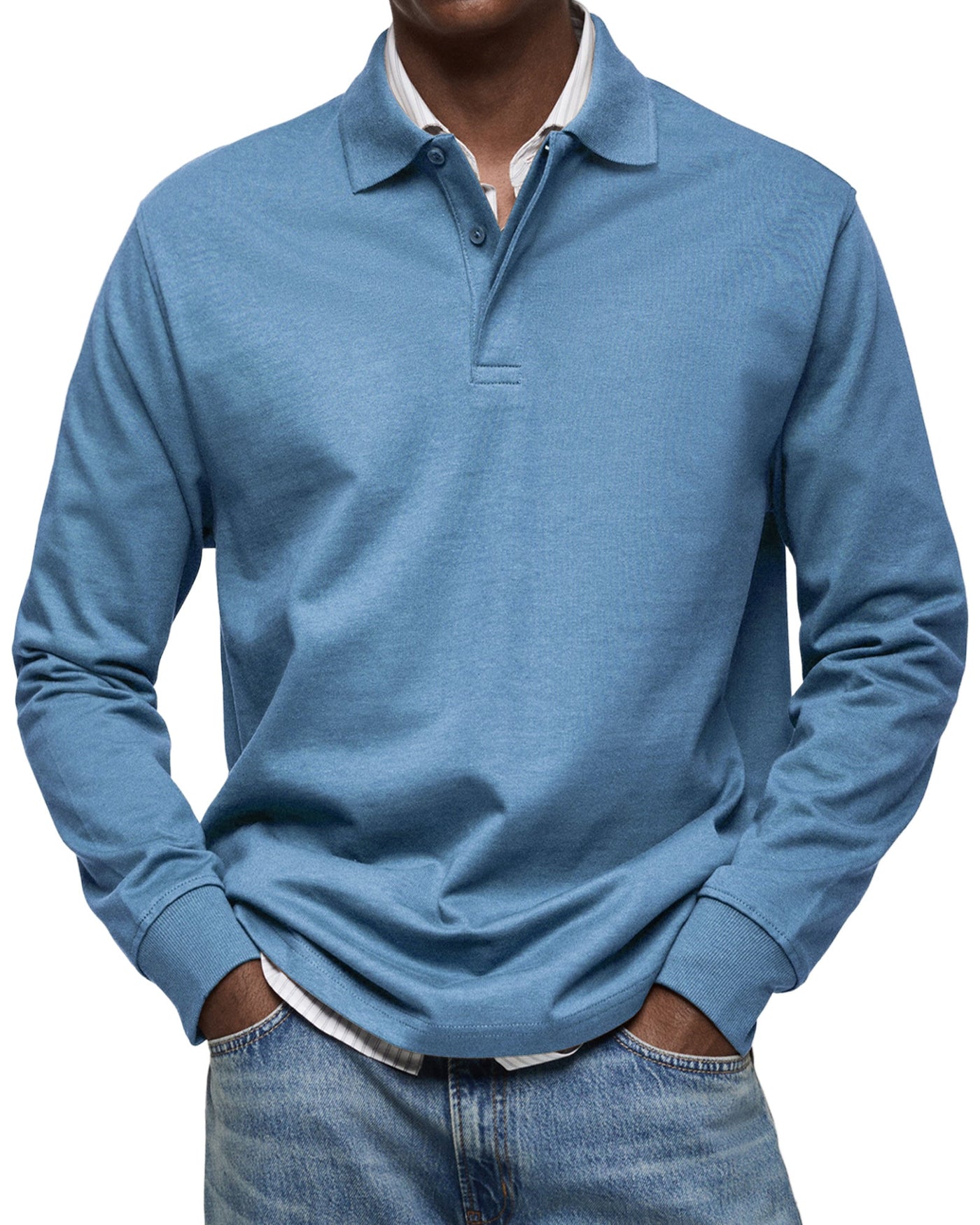 Adolfo® | Elegant Long Sleeved Polo Shirt