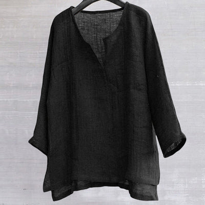 Judson® | Solid Color Loose V-Neck Shirt