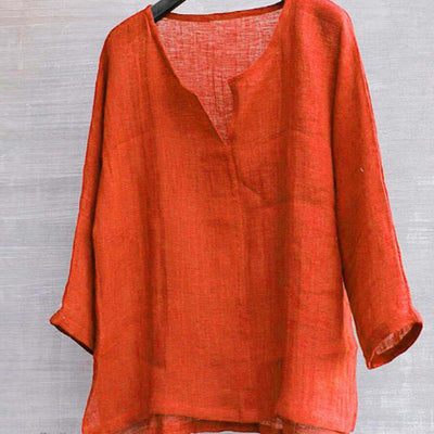 Judson® | Solid Color Loose V-Neck Shirt