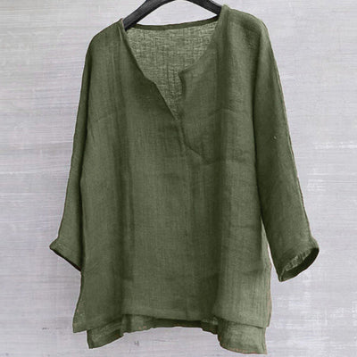 Judson® | Solid Color Loose V-Neck Shirt