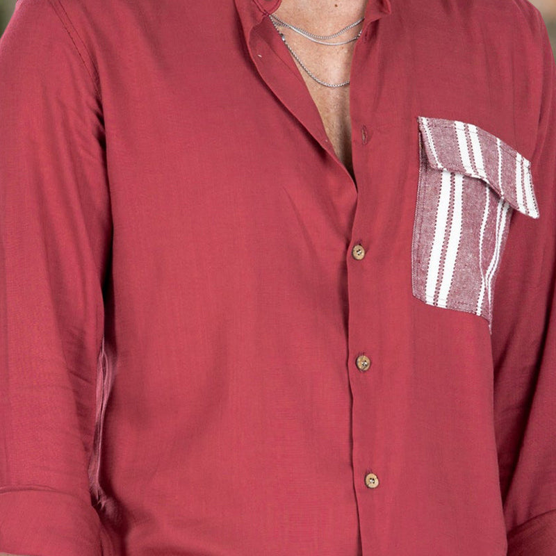 Jordan® | Men'S Summer Casual Shirt With Contrasting Color And Lapels