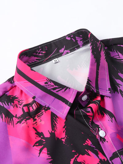Amintas® | Palm Tree Print Button Up Shirt