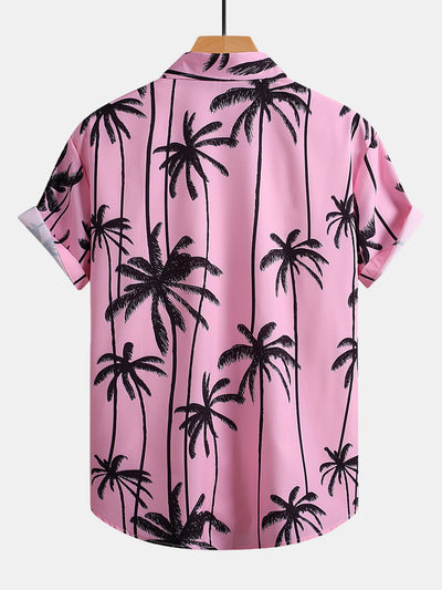 Allen® | Palm Tree Print Button Up Shirt