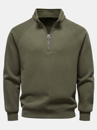Gareth® | Ribbed Raglan Sleeve Quarter Zip Sweatshirt