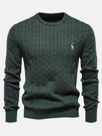 Elías® | Giraffe Embroidery Twist Jacquard Sweater