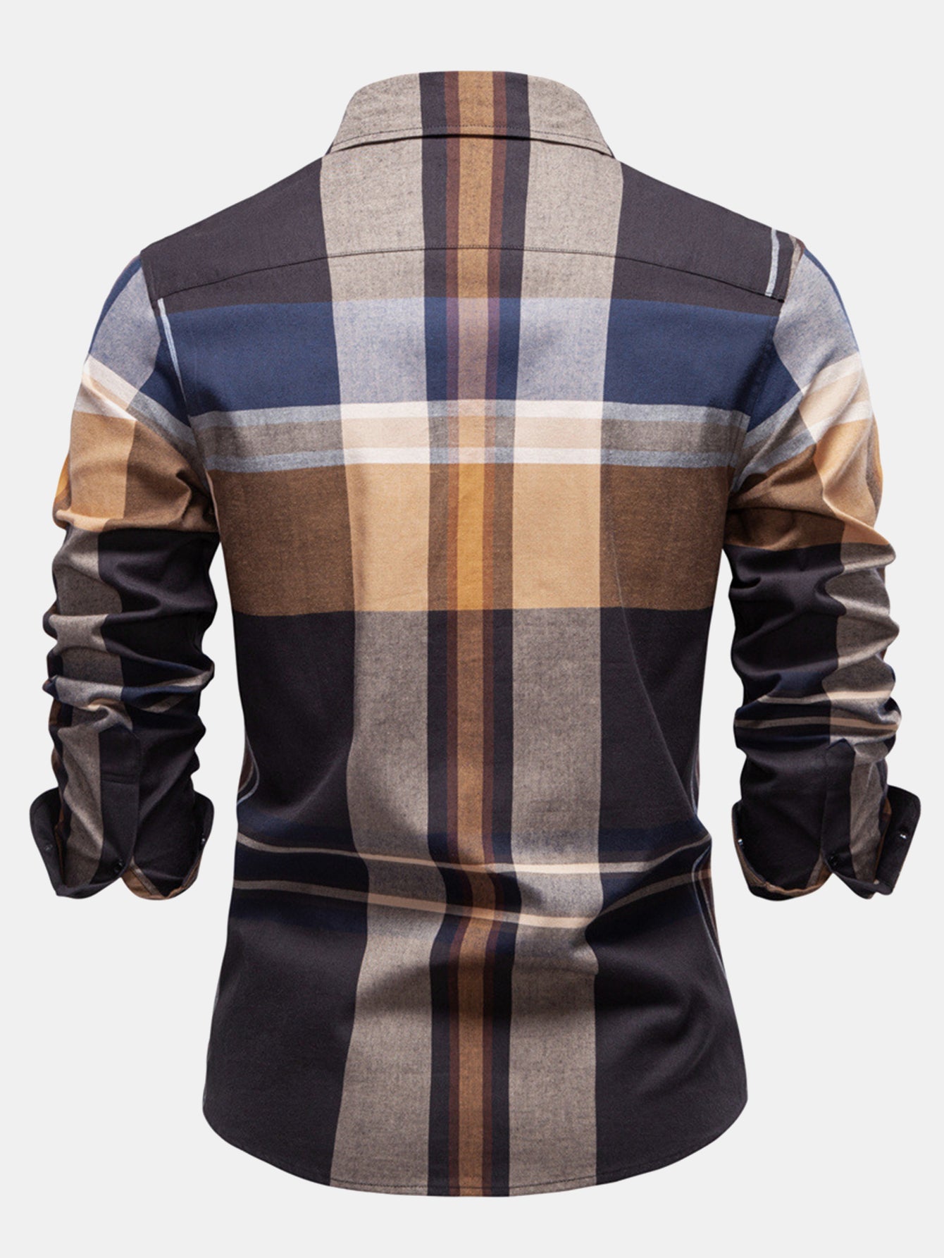 Heliodoro® | Long Sleeve Cotton Plaid Button Up Shirt