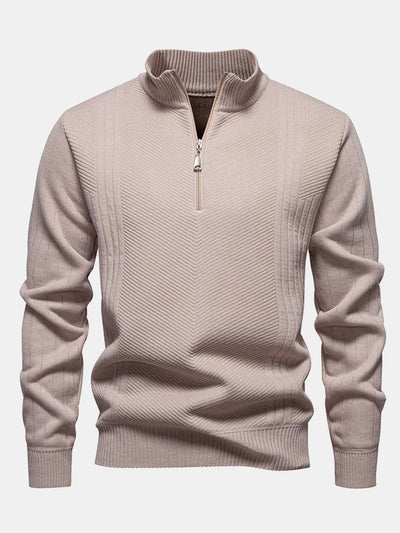 Aureliano® | Stripe Quarter Zip Sweater