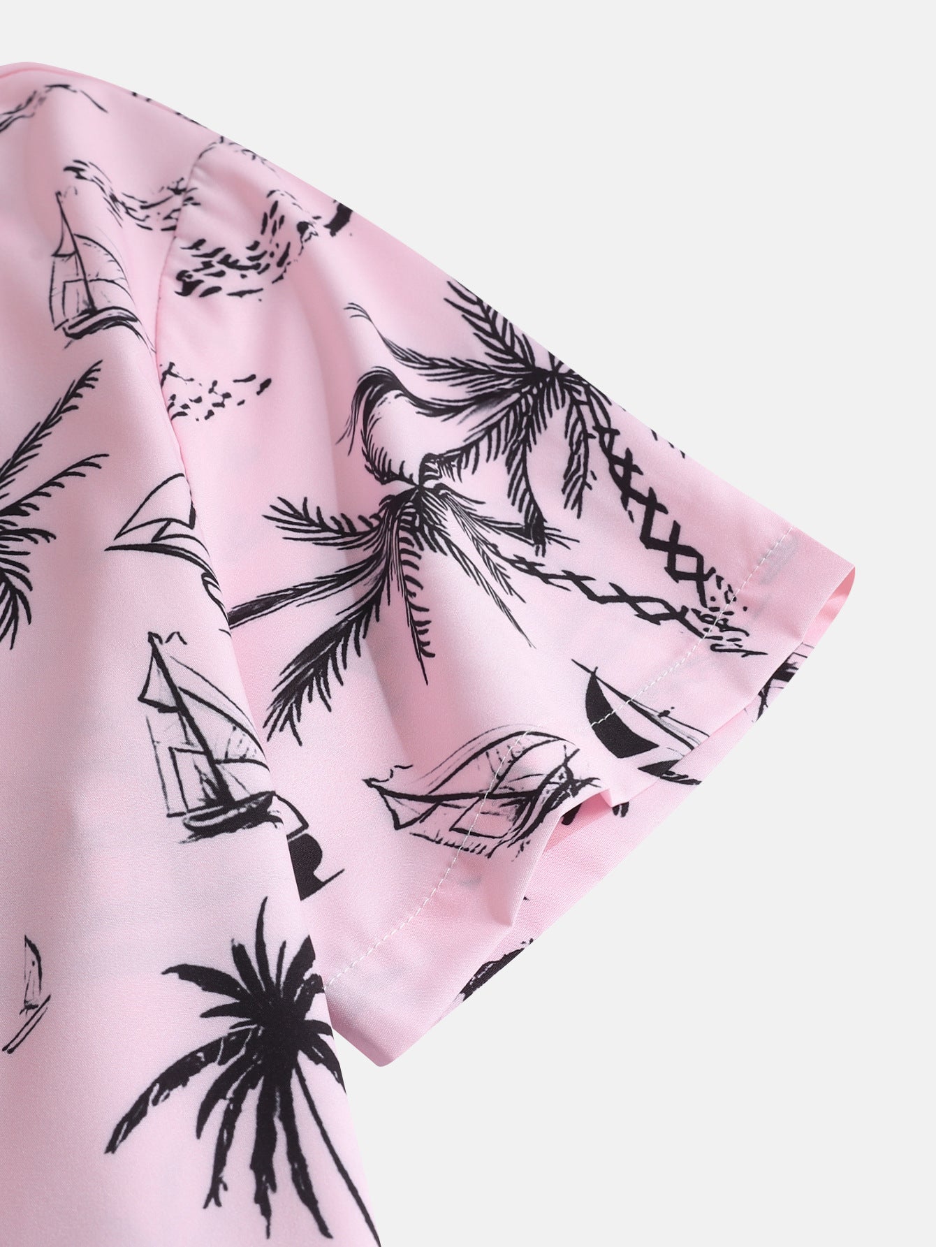 Edwin® | Palm Tree Sailboat Print Button Up Shirt & Swim Shorts