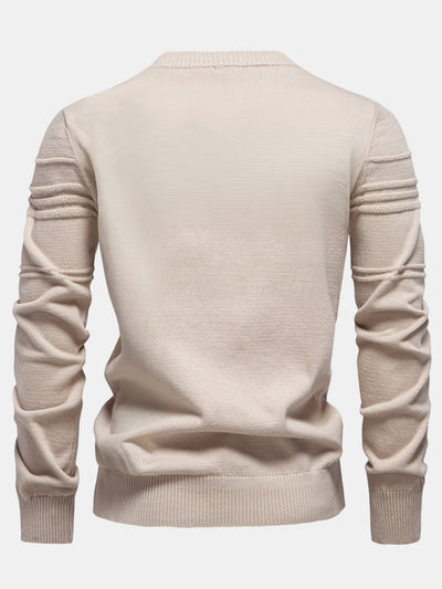 Gaudencio® | Striped Jacquard Crewneck Sweater