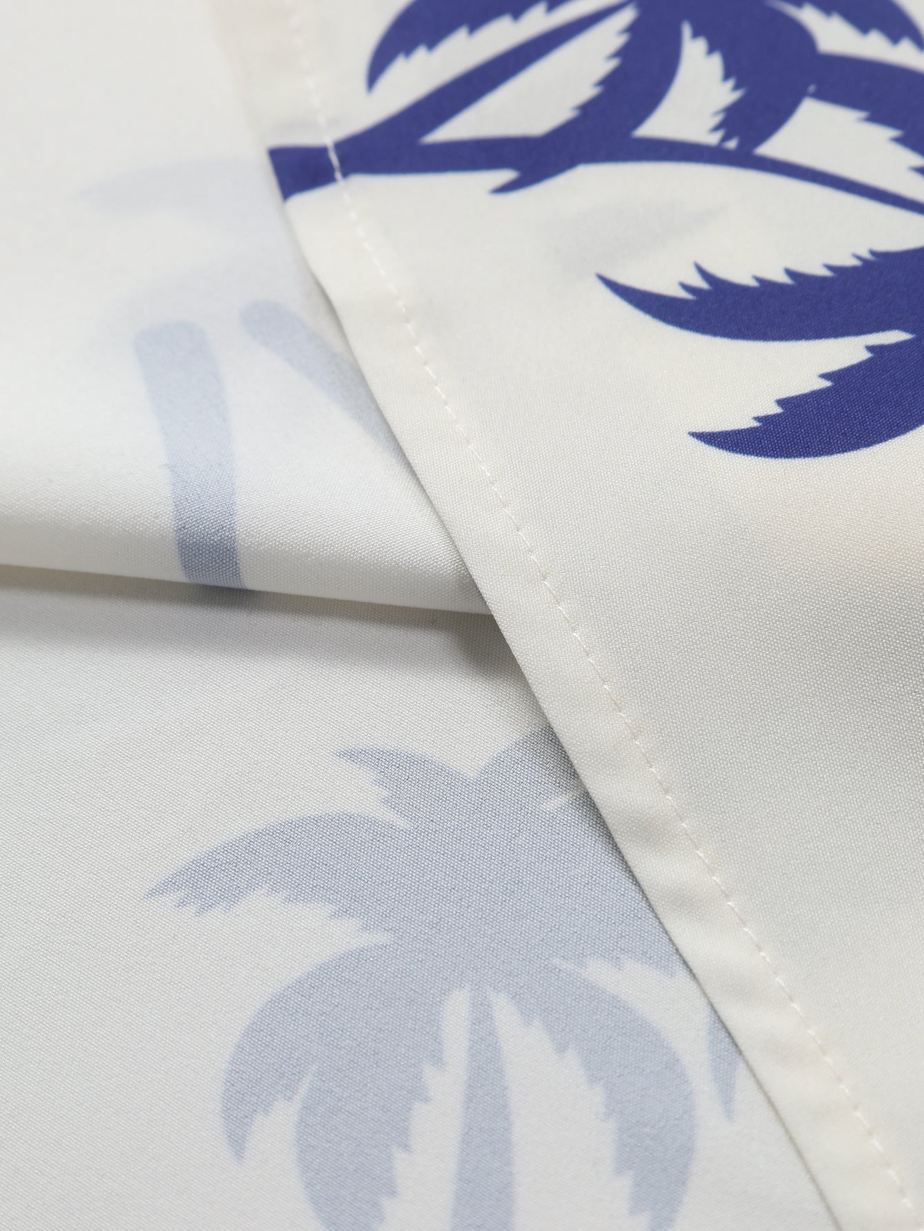 Eligio® | Palm Tree Print Button Up Shirt & Man Mid Length Drawstring Swim Shorts