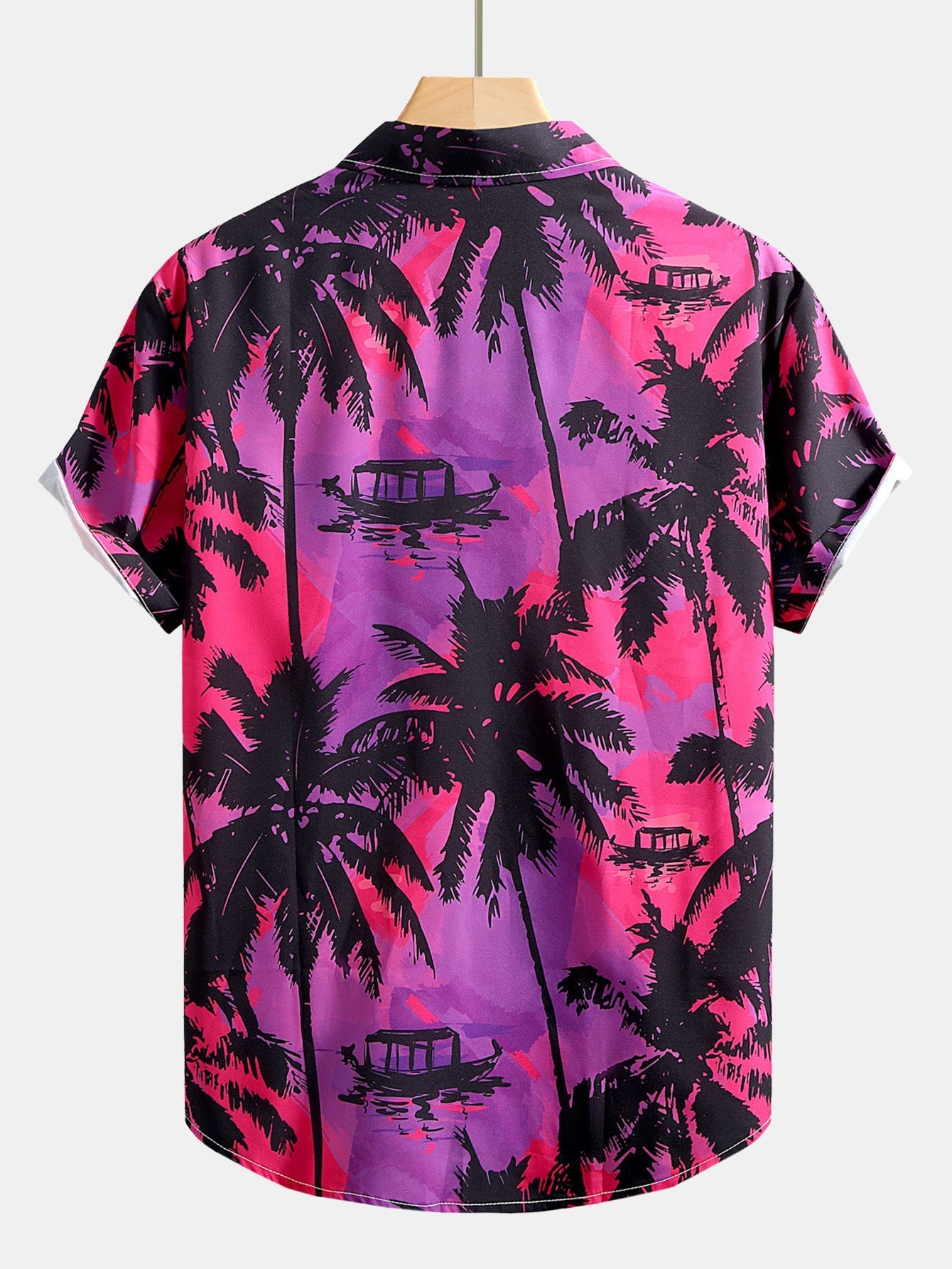 Amintas® | Palm Tree Print Button Up Shirt