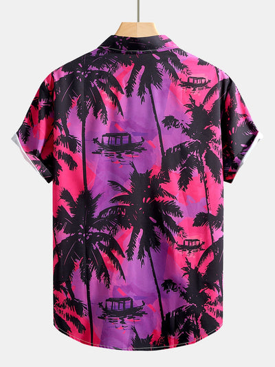 Amintas® | Palm Tree Print Button Up Shirt