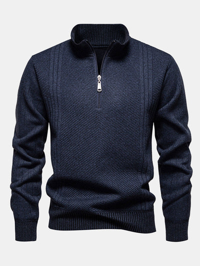 Aureliano® | Stripe Quarter Zip Sweater