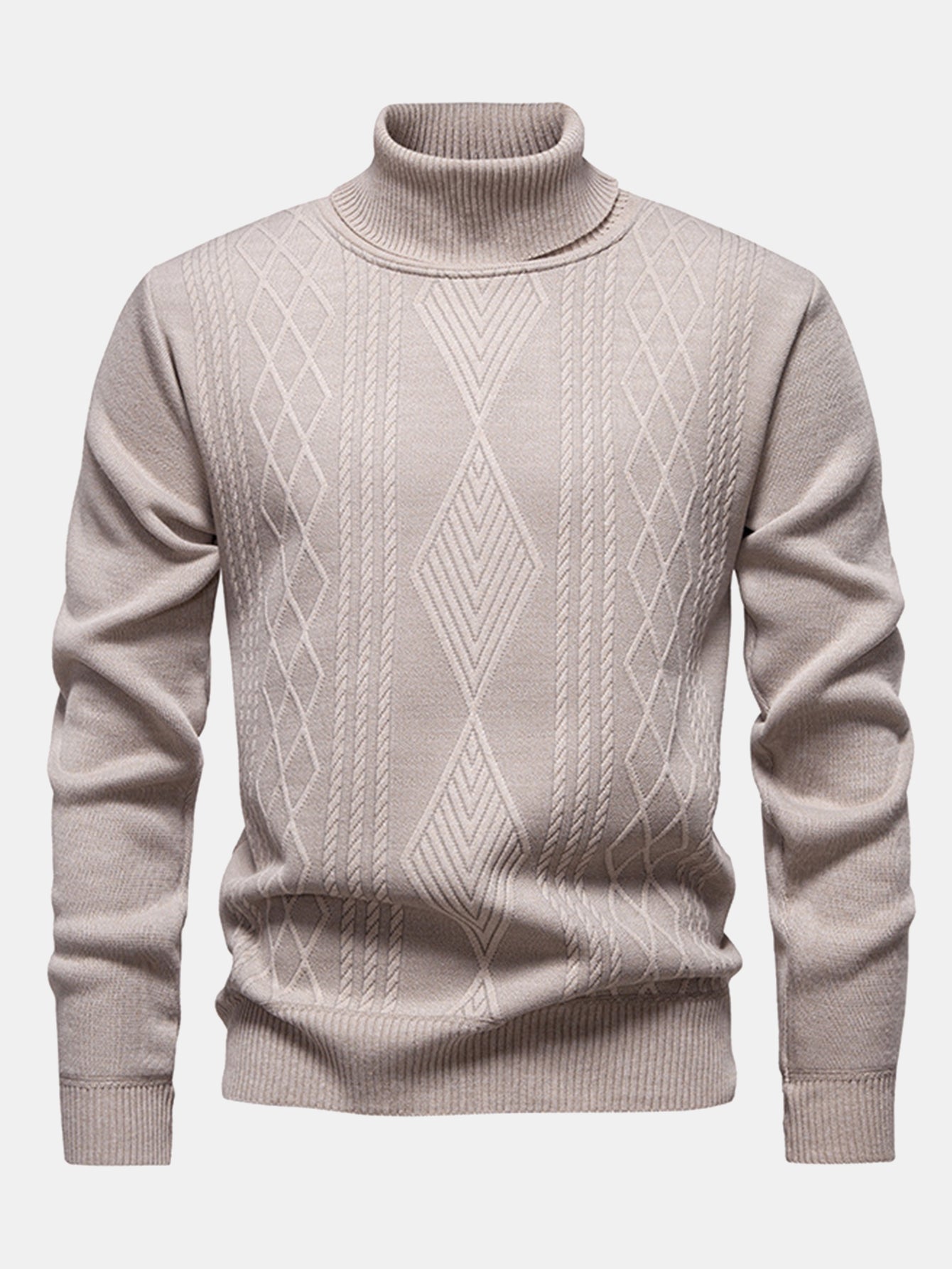 Atilio® | Geometric Jacquard Turtle Neck Sweater