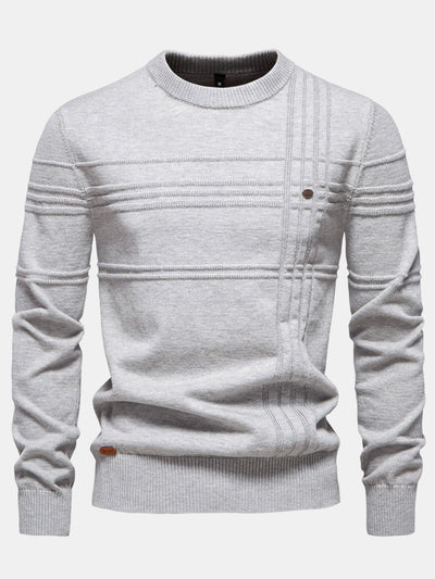 Gaudencio® | Striped Jacquard Crewneck Sweater