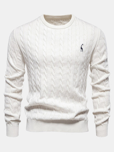 Elías® | Giraffe Embroidery Twist Jacquard Sweater