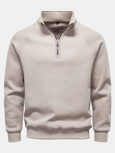 Gareth® | Ribbed Raglan Sleeve Quarter Zip Sweatshirt