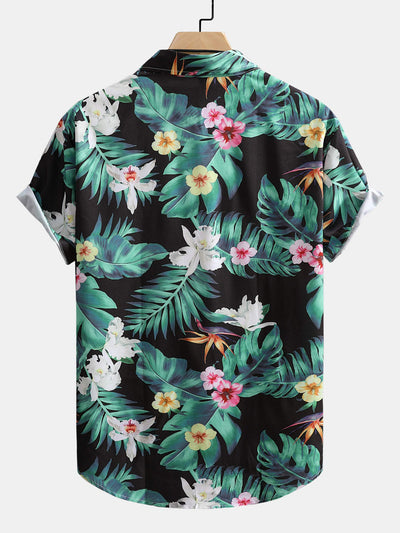Kendrick® | Tropical Flowers Print Button Up Shirt