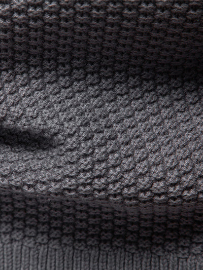 Eladio® | Twist Jacquard Zipper Stand Collar Sweater