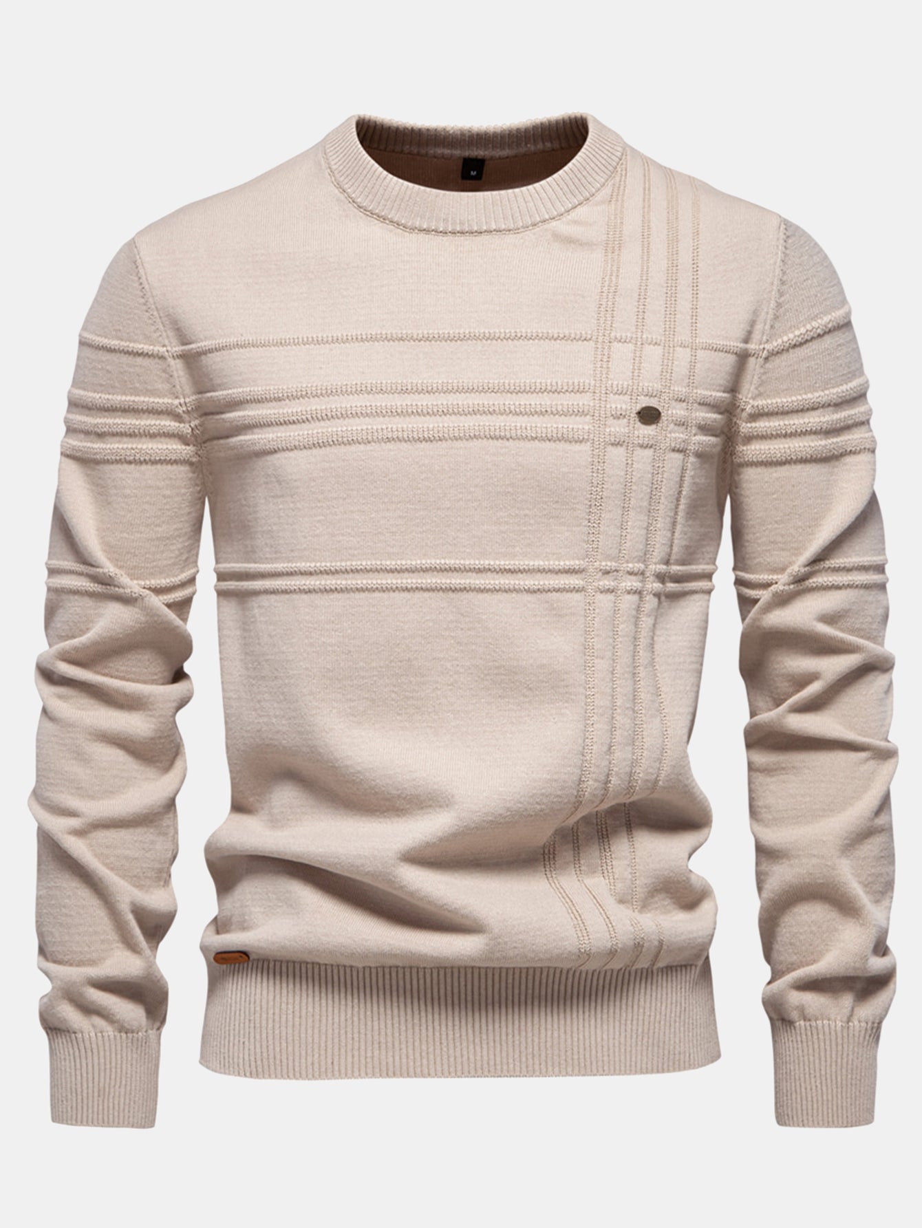 Gaudencio® | Striped Jacquard Crewneck Sweater