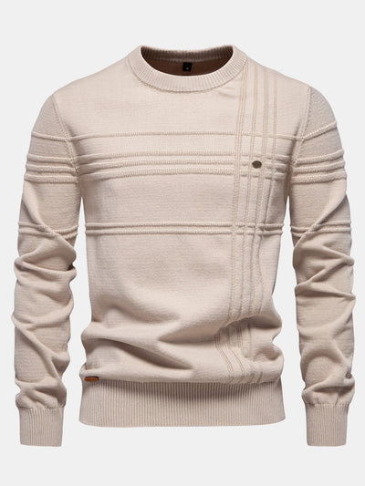 Gaudencio® | Striped Jacquard Crewneck Sweater