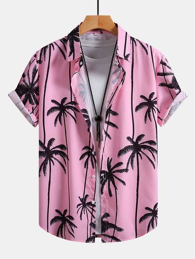 Heriberto® | Palm Tree Print Button Up Shirt & Swim Shorts