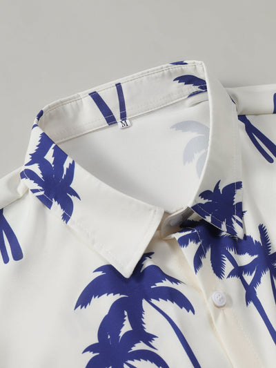 Emeterio® | Palm Tree Print Button Up Shirt