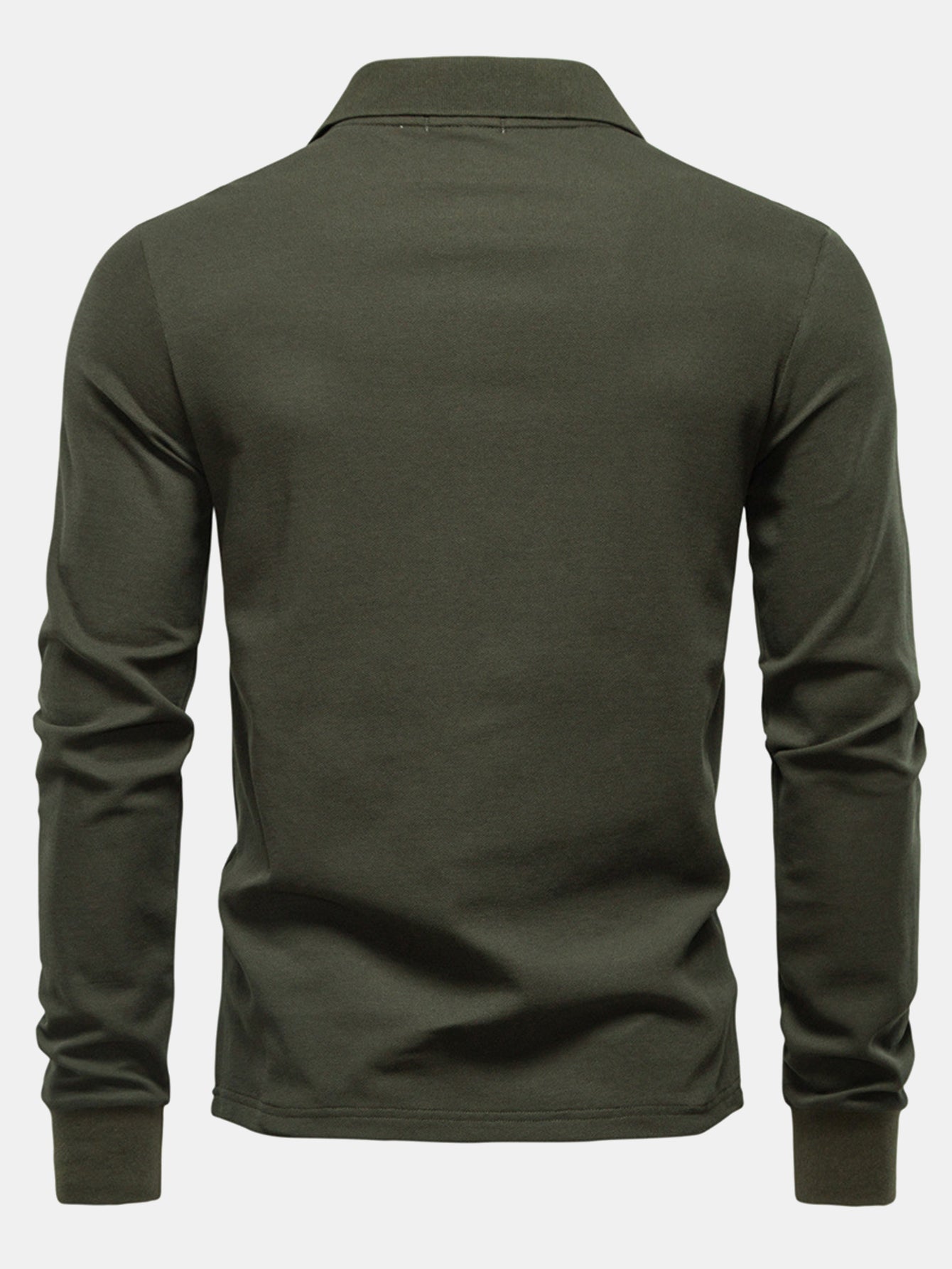 Hubert® | Long Sleeved Giraffe Embroidery Polo Shirt