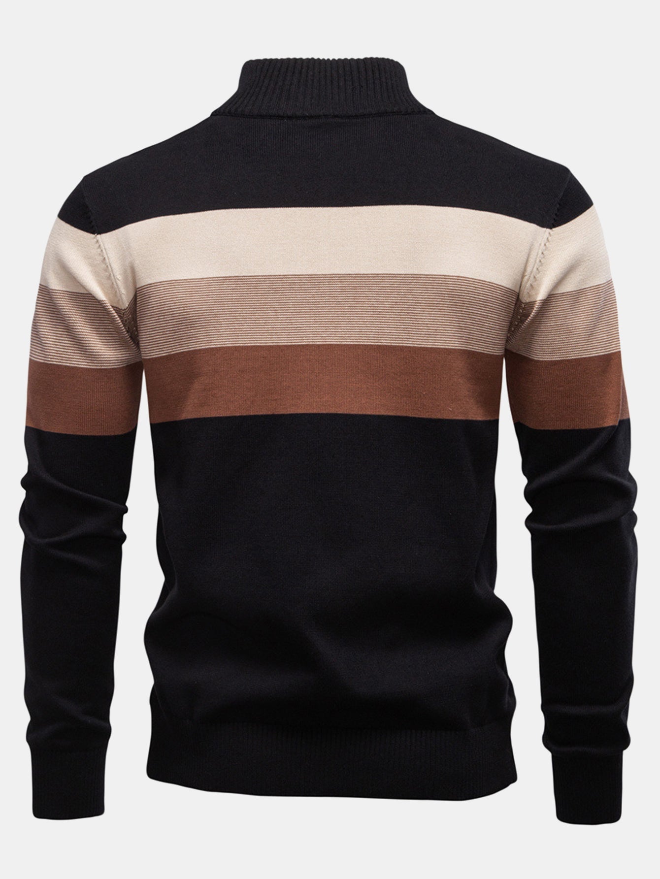Gracián® | Contrast Stripe Quarter Zip Sweater