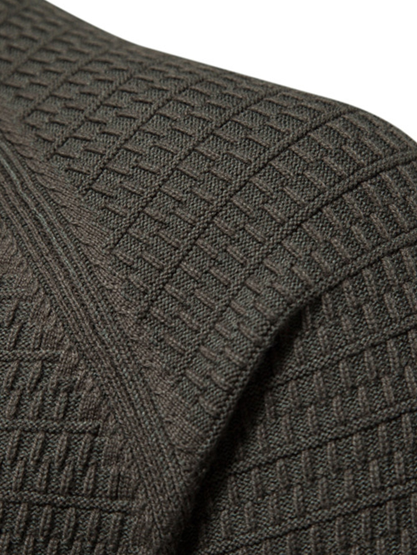 Dov® | Textured Stand Collar Button Up Sweater