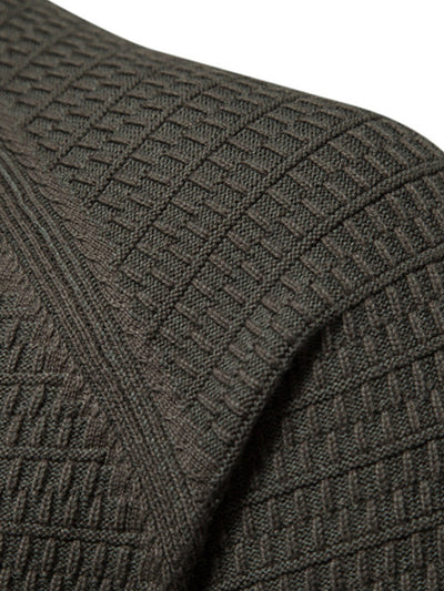 Dov® | Textured Stand Collar Button Up Sweater